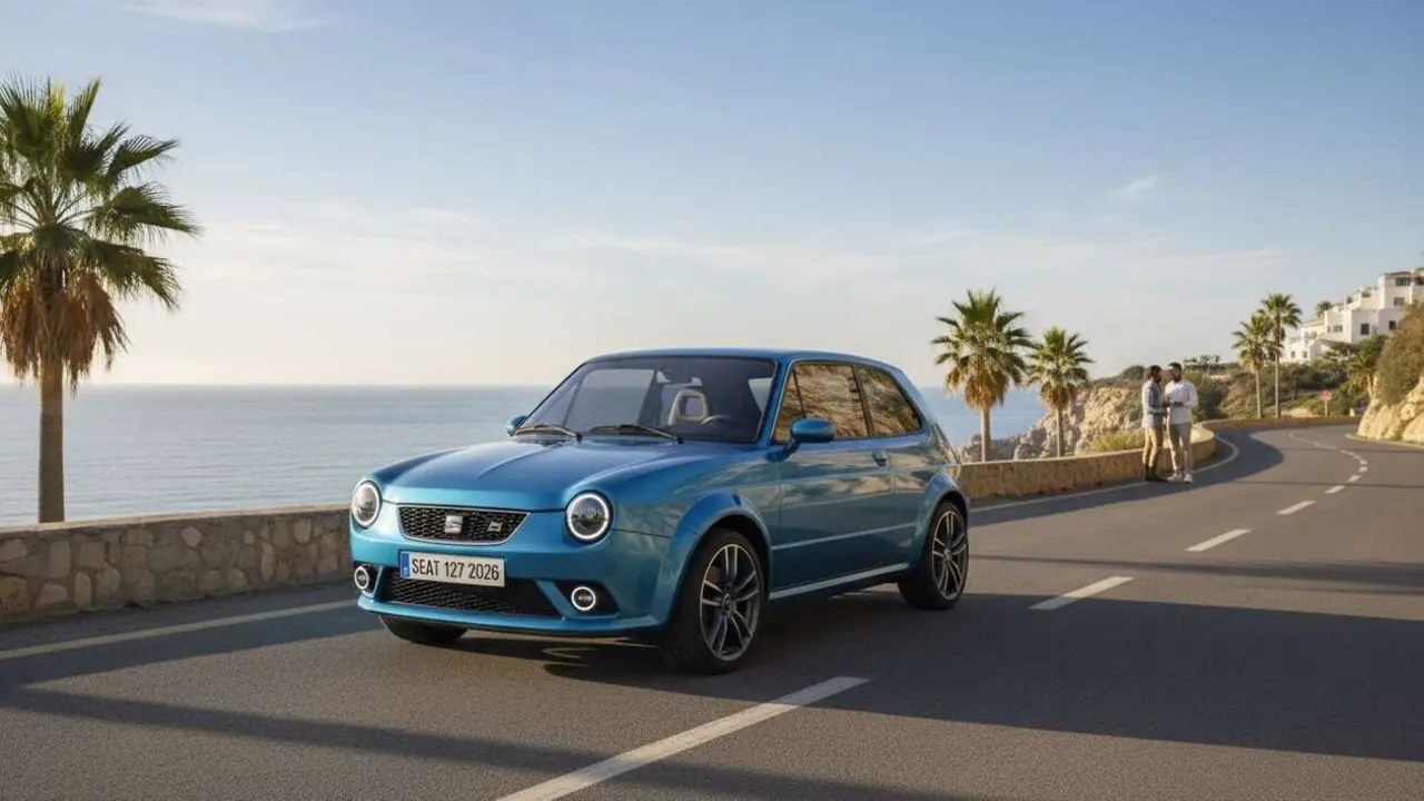  Seat 127 2026 en primer plano mostrando su dise&ntilde;o moderno y econ&oacute;mico ideal para conductores en Espa&ntilde;a &mdash; Imagen generada por IA 