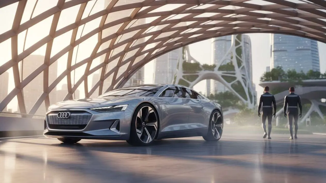  Audi 2026 mostrando innovaci&oacute;n tecnol&oacute;gica y dise&ntilde;o vanguardista en su modelo destacado del pr&oacute;ximo a&ntilde;o &mdash; Imagen generada por IA 