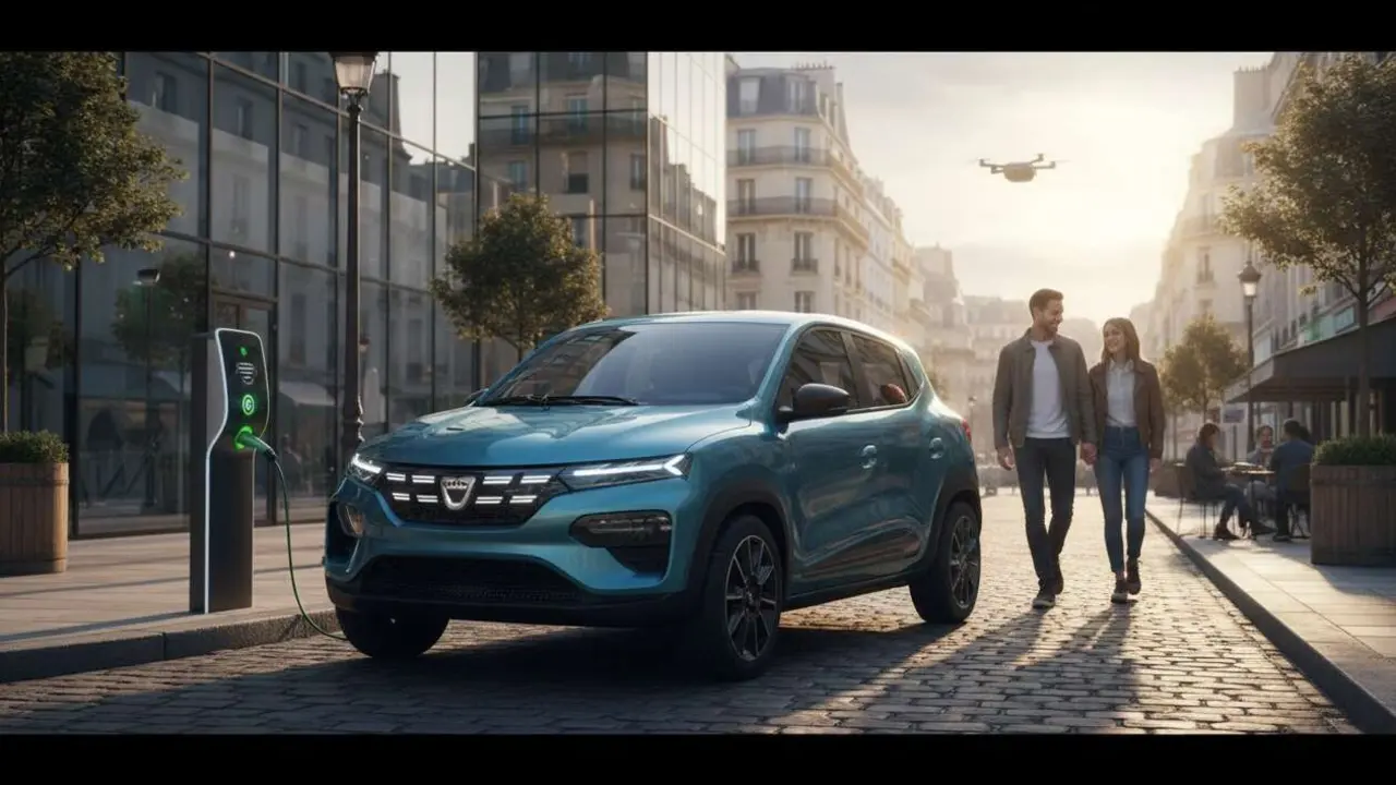  Dacia Spring 2027 el&eacute;ctrico urbano con autonom&iacute;a de m&aacute;s de 400 km y precio competitivo en el mercado &mdash; Imagen generada por IA 