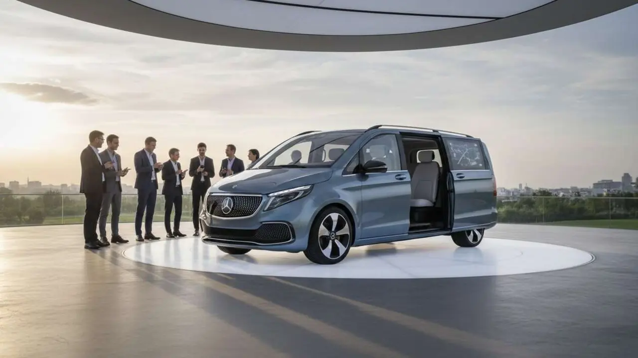  Mercedes-Benz VLE monovolumen el&eacute;ctrico 2026 con dise&ntilde;o innovador y tecnolog&iacute;a avanzada para movilidad sostenible &mdash; Imagen generada por IA 