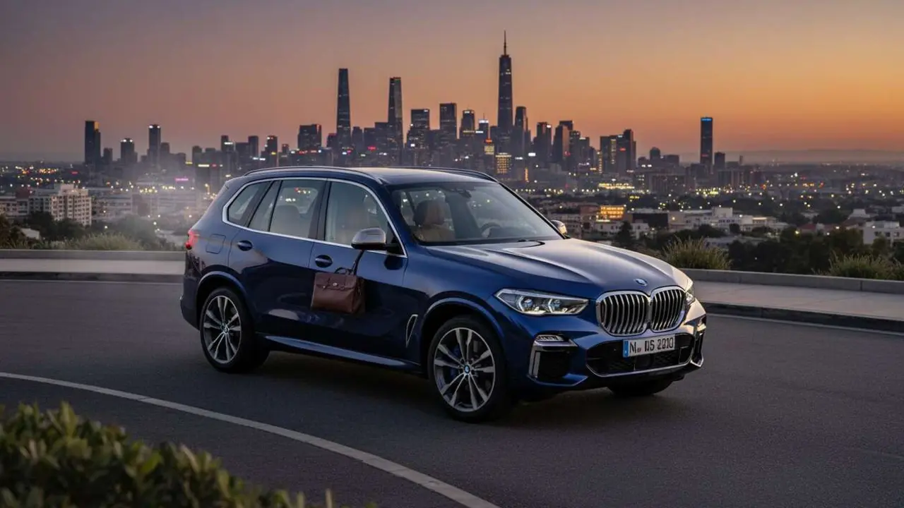  BMW X5 2024 en carretera mostrando dise&ntilde;o elegante y potencia superior en el segmento SUV de lujo &mdash; Imagen generada por IA 