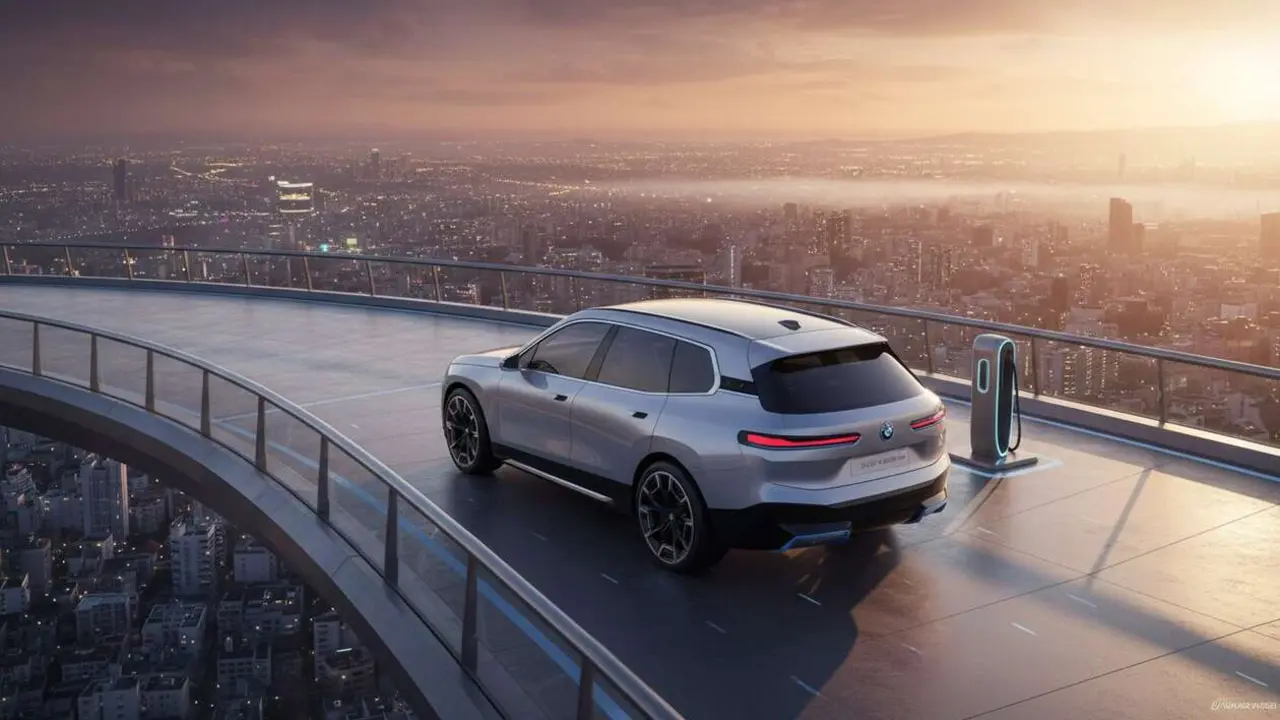  BMW iX7 2028 SUV el&eacute;ctrico de lujo con dise&ntilde;o innovador y potencia avanzada para una experiencia de conducci&oacute;n &uacute;nica &mdash; Imagen generada por IA 
