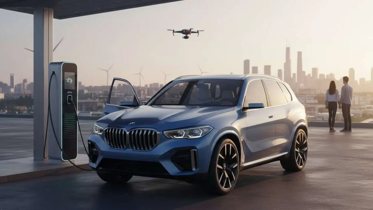  BMW X5 el&eacute;ctrico 2024 en detalle mostrando dise&ntilde;o moderno y tecnolog&iacute;a avanzada para compra inteligente &mdash; Imagen generada por IA 