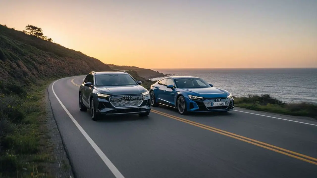  Comparativa Audi Q4 e-tron y e-tron GT para elegir el coche el&eacute;ctrico ideal seg&uacute;n tus necesidades y estilo de vida &mdash; Imagen generada por IA 