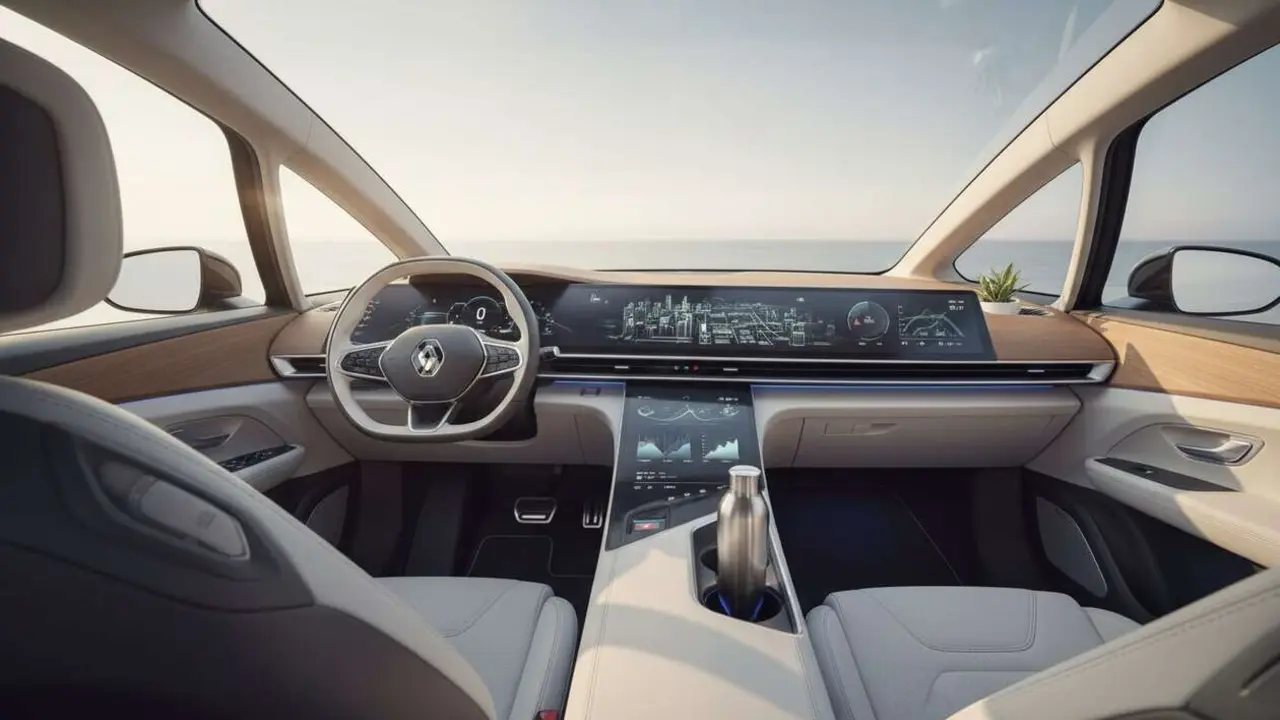  Interior moderno y tecnol&oacute;gico del Renault Scenic 2027 mostrando innovaci&oacute;n y estilo en dise&ntilde;o automotriz &mdash; Imagen generada por IA 