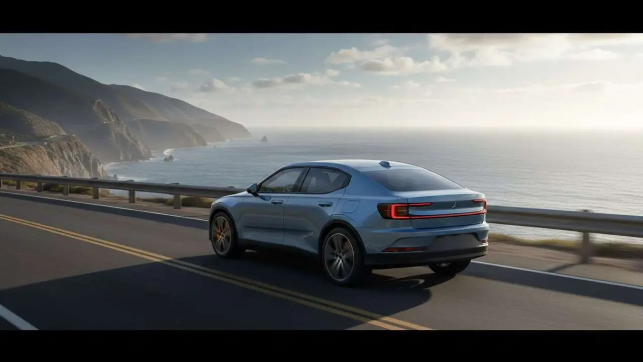  Polestar 2 SUV el&eacute;ctrico moderno en carretera mostrando innovaci&oacute;n y dise&ntilde;o sostenible que est&aacute; revolucionando el mercado &mdash; Imagen generada por IA 
