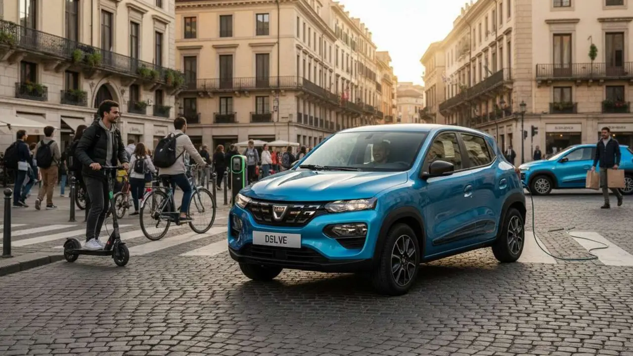  Dacia Spring el&eacute;ctrico revolucionando la movilidad urbana con innovaci&oacute;n y eficiencia en la conducci&oacute;n sostenible &mdash; Imagen generada por IA 