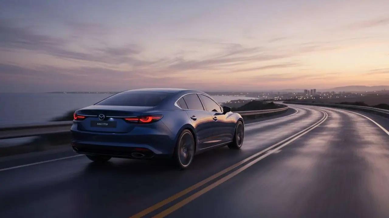  Mazda 6e 2026 sed&aacute;n el&eacute;ctrico moderno con dise&ntilde;o innovador y tecnolog&iacute;a avanzada para una conducci&oacute;n sostenible &mdash; Imagen generada por IA 