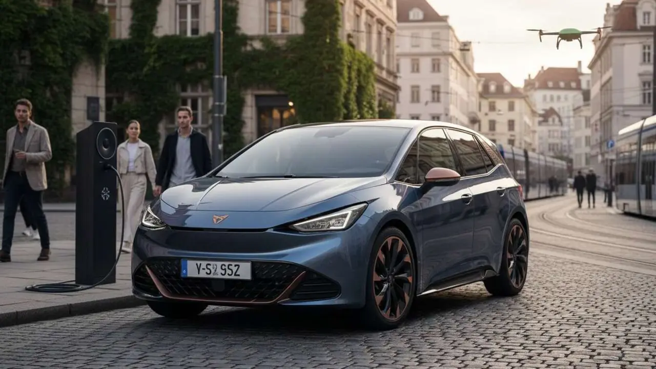  Cupra Born 2026 presentado como el nuevo coche el&eacute;ctrico que transforma la movilidad urbana sostenible en 2026 &mdash; Imagen generada por IA 