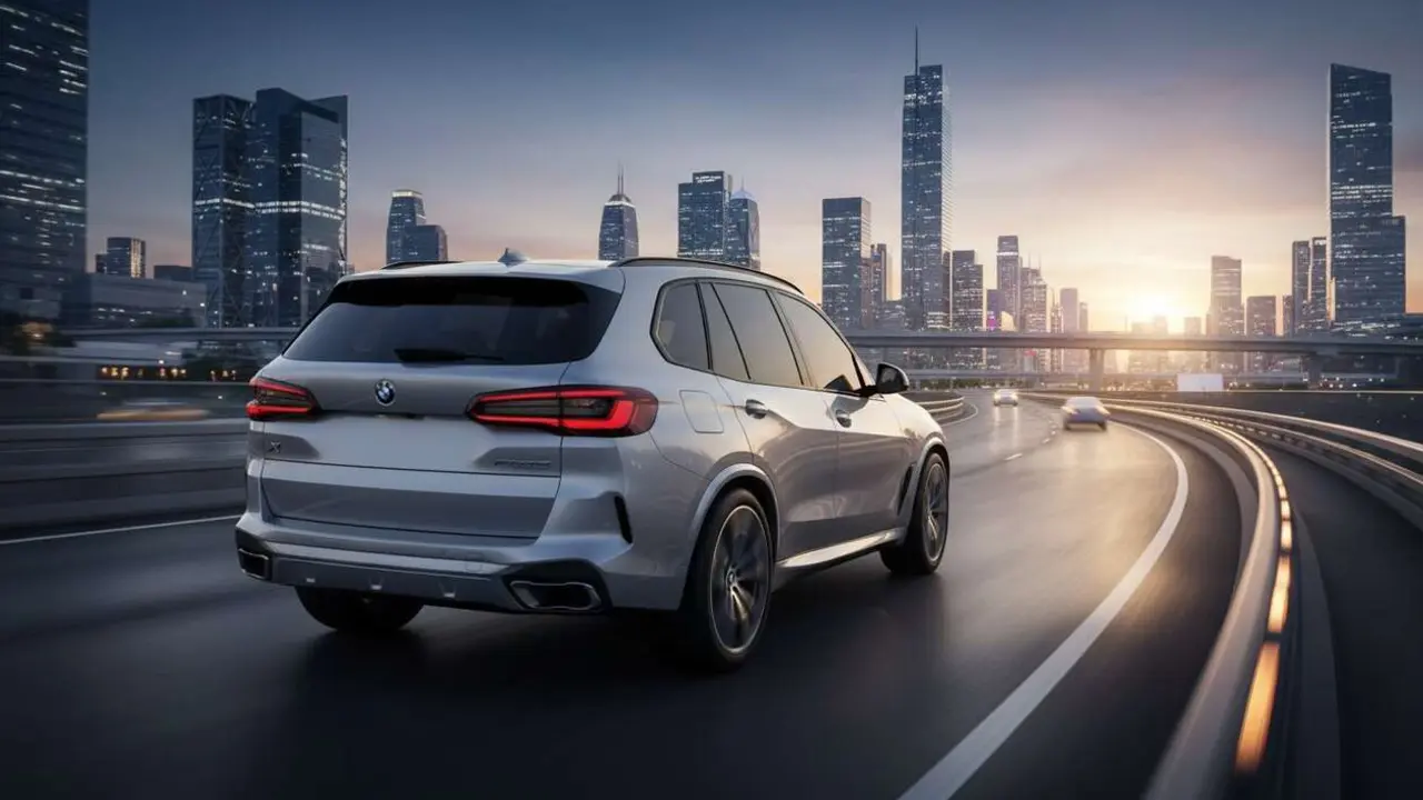  BMW X5 2026 en carretera mostrando su dise&ntilde;o innovador y caracter&iacute;sticas de &uacute;ltima generaci&oacute;n en SUV revolucionario &mdash; Imagen generada por IA 