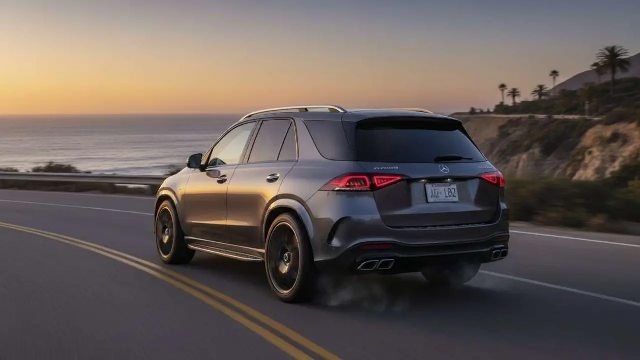  Mercedes GLE 2026 43 AMG en carretera mostrando su lujo, potencia y dise&ntilde;o innovador para SUV de alta gama &mdash; Imagen generada por IA 
